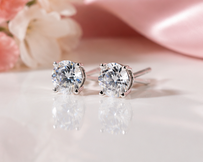 💎 Forever Shine™ Natural Diamond Stud Earrings for Young Girls