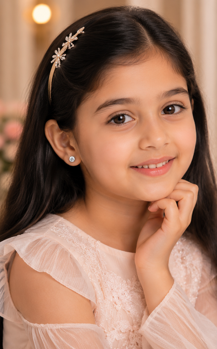 💎 Little Princess Real Diamond Stud Earrings | Timeless Sparkle Collection