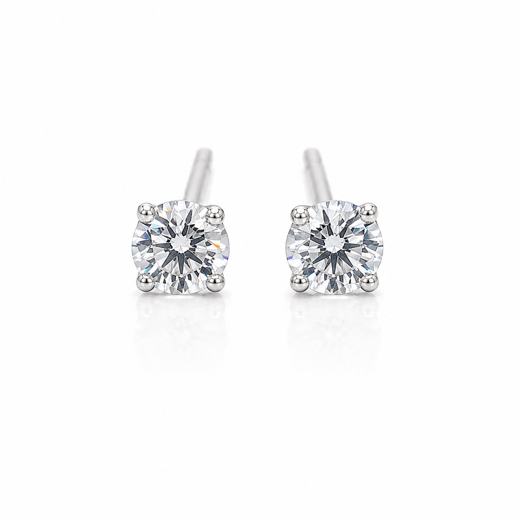 💎 Dainty Diamond Stud Earrings for Women ( E VS1 VG VG )