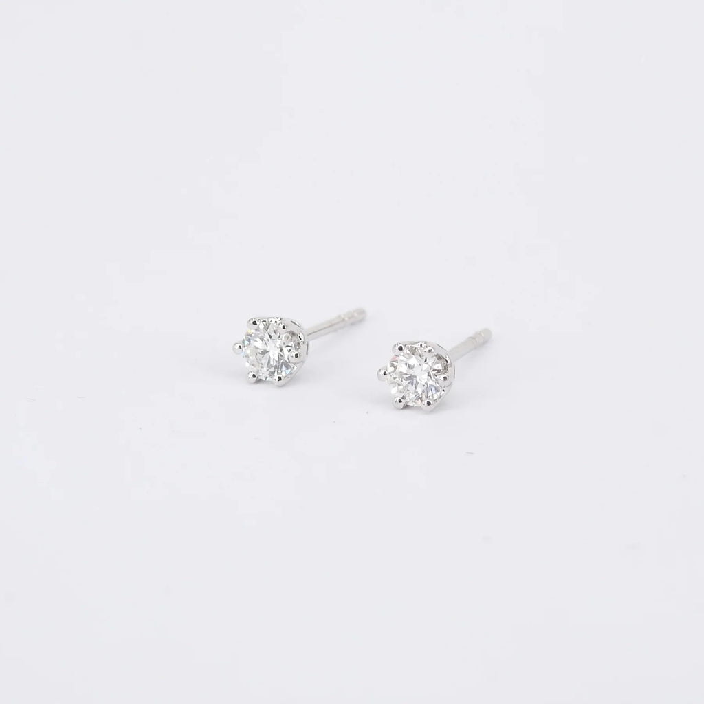 Natural Diamond Stud Earrings for Women | Elegant Fine Jewelry Gift ( E VS1 VG VG )