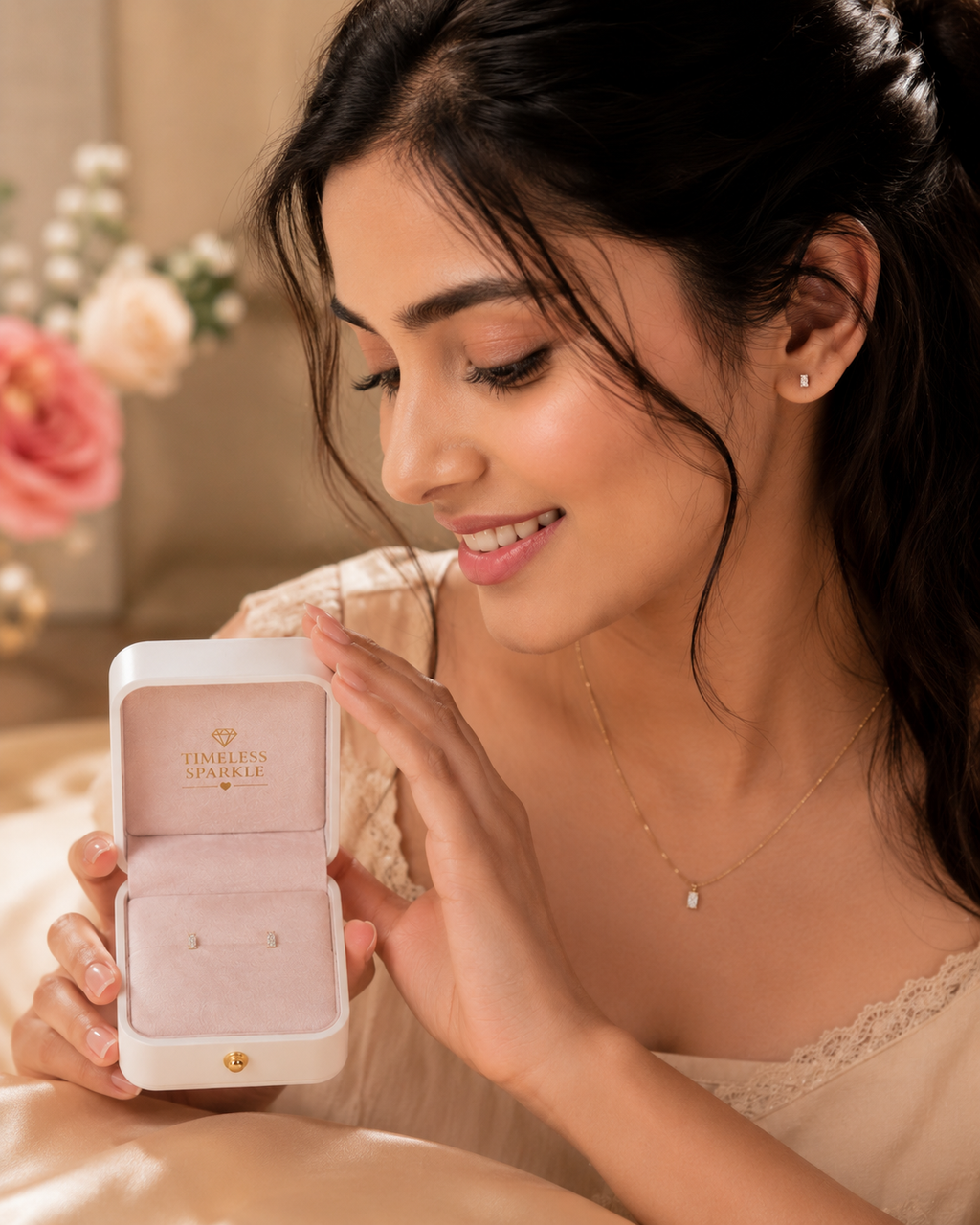 💖 Radiant Cut Lab Diamond Stud Earrings – Premium Gold Everyday Luxury –  E VS1 VG