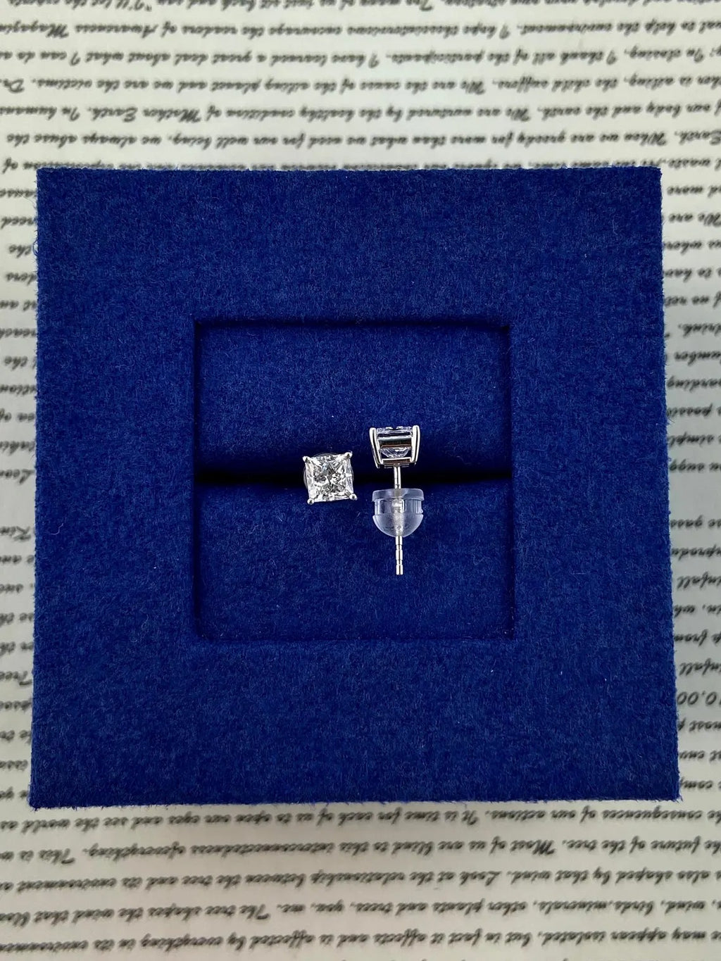 Princess Cut Diamond Look Stud Earrings ✨ | Luxury Square Crystal Earrings for Women | Elegant Daily Wear & Party Jewelry