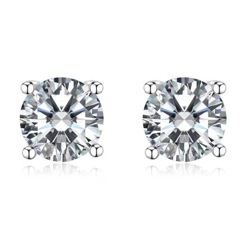 ✨ Round Cut Diamond Stud Earrings – Luxury Sparkle Everyday Wear - E VS1 VG
