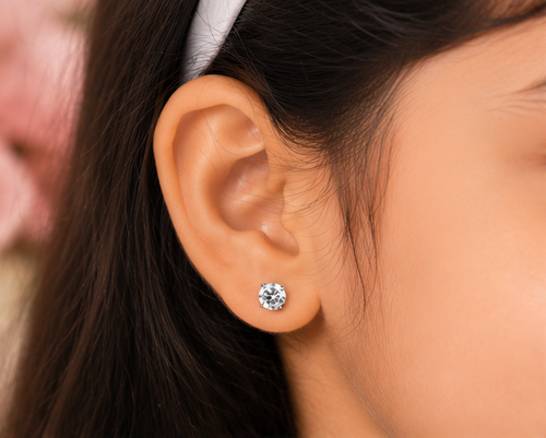 Certified Real Diamond Stud Earrings for Girls (5–15 Years)