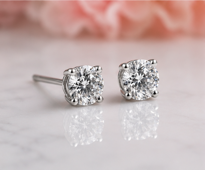 Certified Real Diamond Stud Earrings for Girls (5–15 Years)