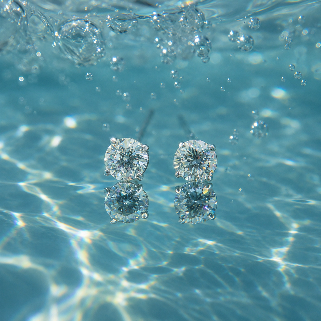 Elegant Diamond Stud Earrings | Timeless Everyday Sparkle ( E vs1 vg )