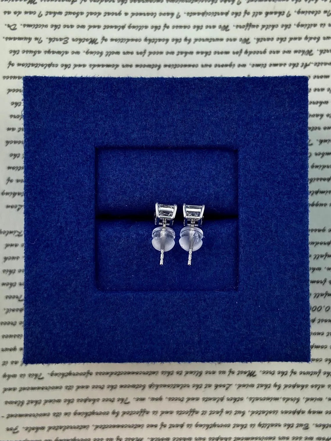 Princess Cut Diamond Look Stud Earrings ✨ | Luxury Square Crystal Earrings for Women | Elegant Daily Wear & Party Jewelry