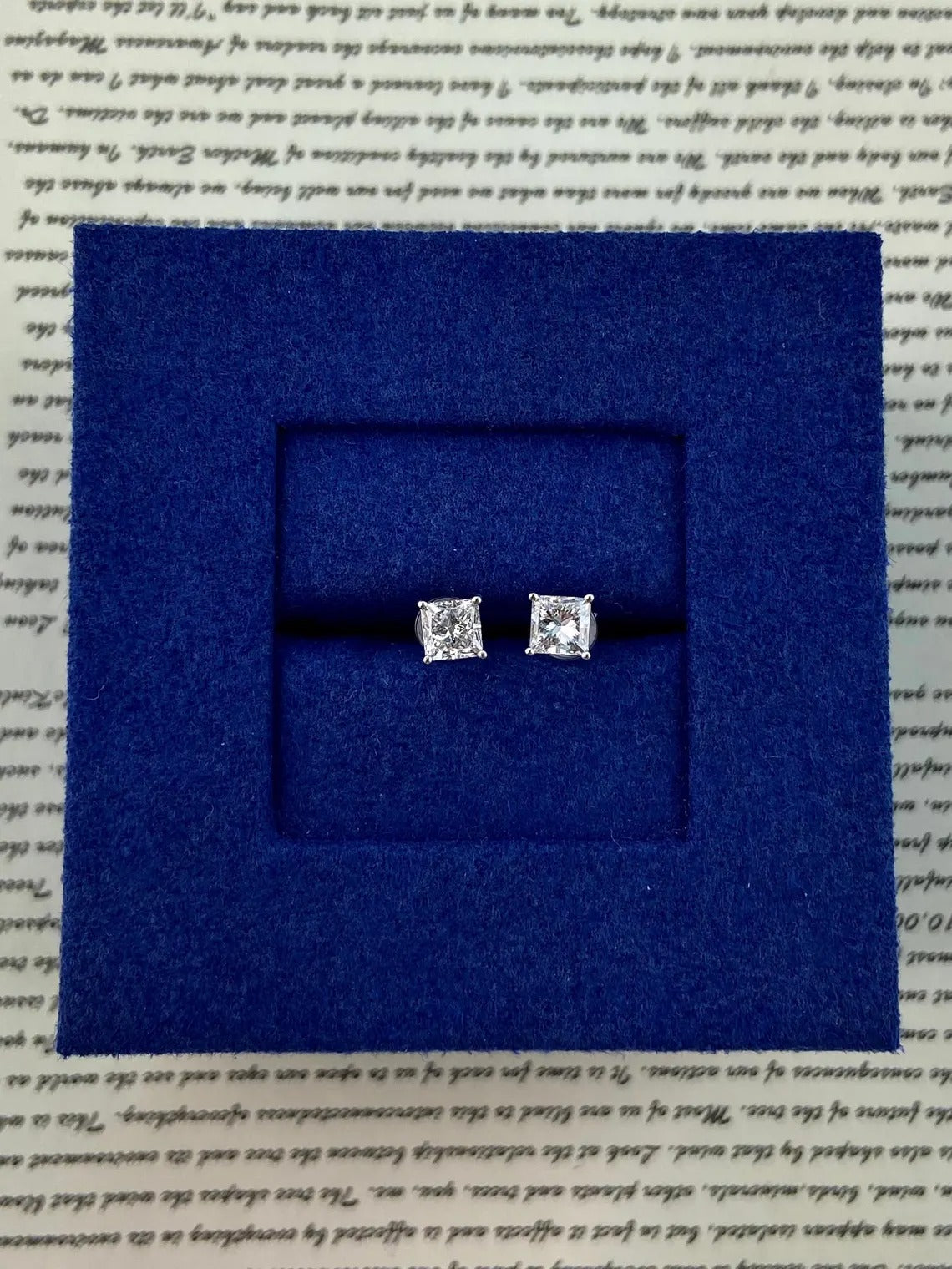 Princess Cut Diamond Look Stud Earrings ✨ | Luxury Square Crystal Earrings for Women | Elegant Daily Wear & Party Jewelry