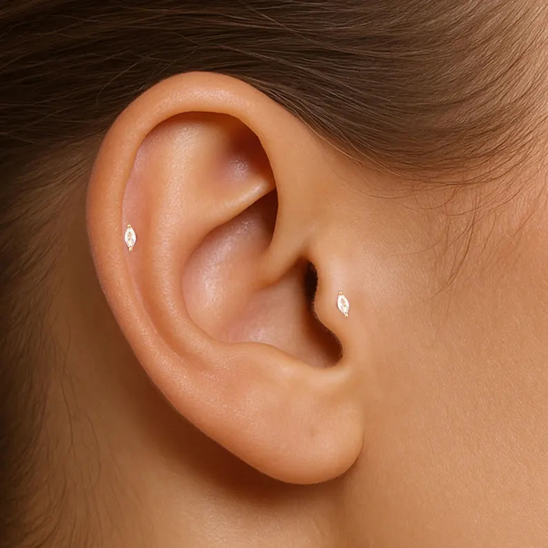 🔥 Minimal Marquise Cut Earrings – Luxury Gold Jewelry E VS1 VG VG