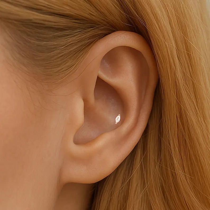 🔥 Minimal Marquise Cut Earrings – Luxury Gold Jewelry E VS1 VG VG