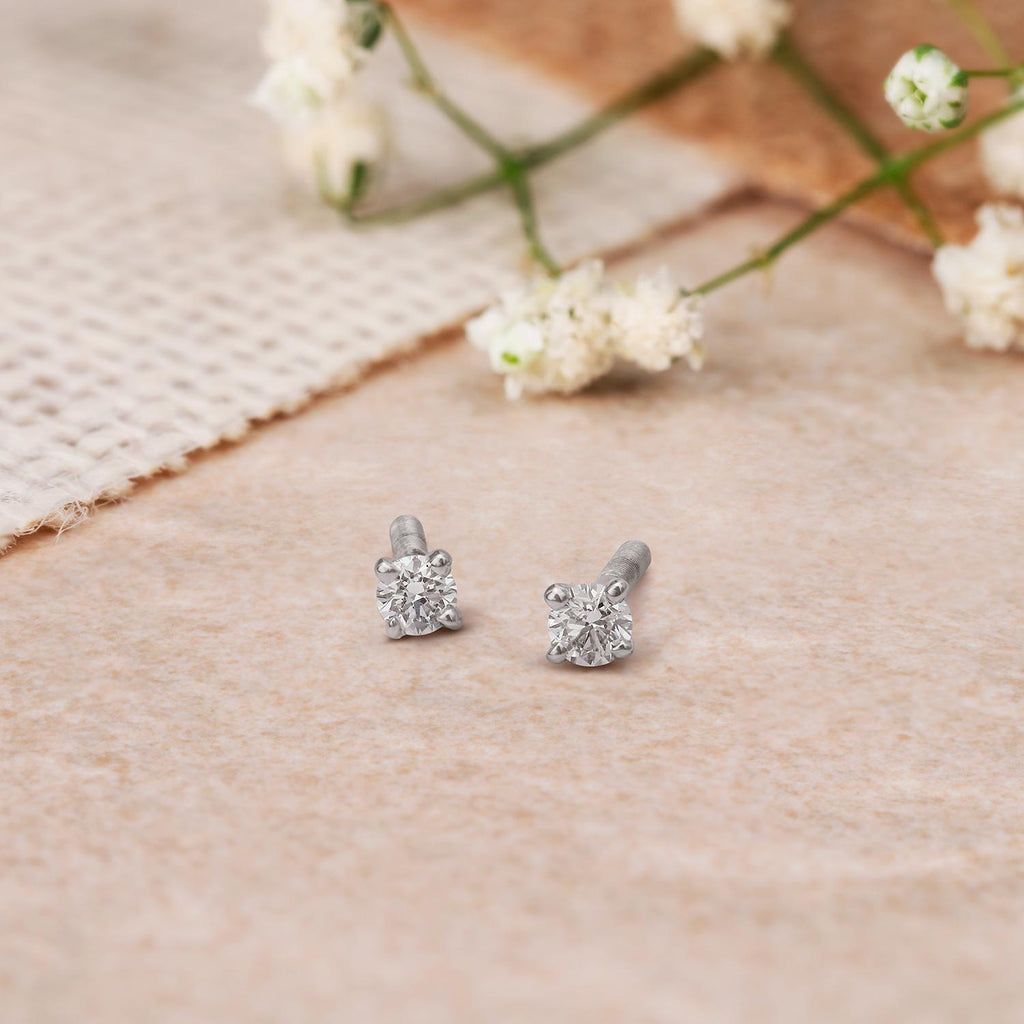 💎 Dainty Diamond Stud Earrings for Women ( E VS1 VG VG )