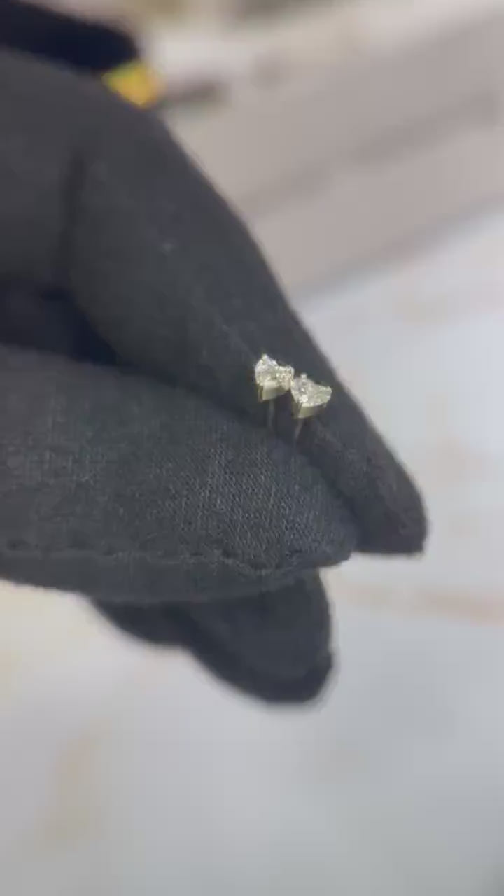 Tiny Heart Diamond Stud Earrings 3mm | Lab Grown D Color VS1 | Baby Girl Earrings | Dainty Heart Studs